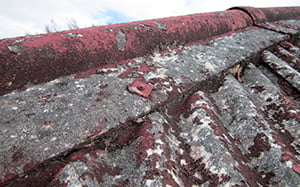 Corrugated asbestos cement roof